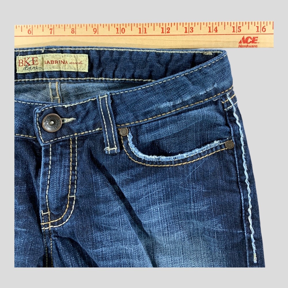BKE Sabrina Jeans Womens 29x31.5 Stretch Bootcut Dark Wash Denim (Tag 29x33.5) - Picture 7 of 14